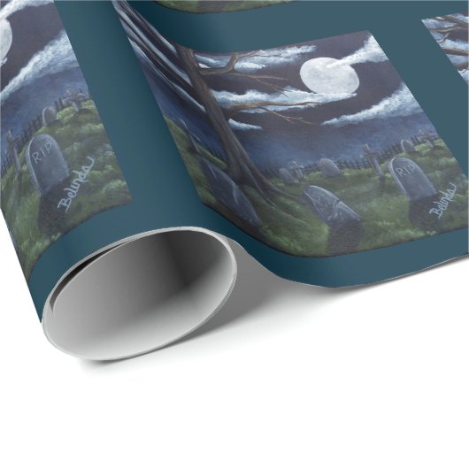 Spooker Friedhof Geschenkpapier (Rolleneckpunkt)