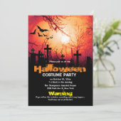 Spooker Friedhof Moon Bats Halloween Kostüm Party Einladung (Stehend Vorderseite)