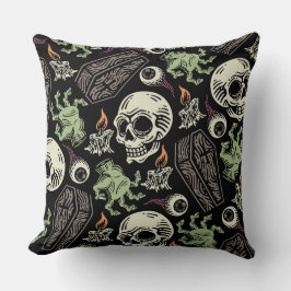 Spooker Halloween Grunge Skull-Design Kissen