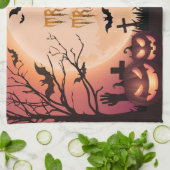 Spooker Halloween Trick oder Treat Sunset Design Geschirrtuch (Gefaltet)
