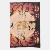 Spooker Halloween Trick oder Treat Sunset Design Geschirrtuch (Vertikal)