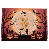 Spooker Halloween Trick oder Treat Sunset Design Große Geschenktüte (Rückseite)
