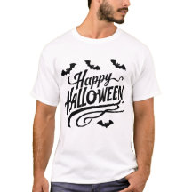 Spooker "Happy Halloween"-T - Shirt mit Fledermäus