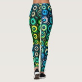 Spooker Horror Blue Green Monster Eyeball Hallowee Leggings (Rückseite)