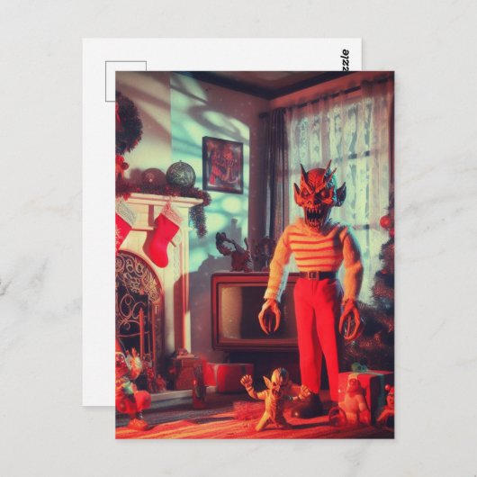 Spooker Horror Weihnachten Postkarte (Vorne/Hinten)