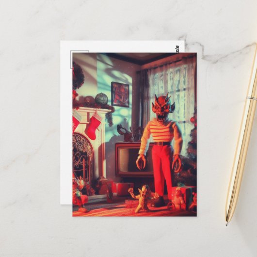Spooker Horror Weihnachten Postkarte (Vorderseite/Rückseite Beispiel)