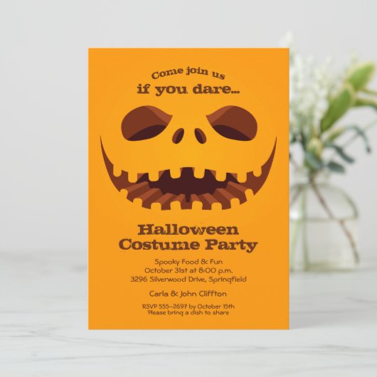 Spooker Jack o' Lantern Halloween Einladung (Stehend Vorderseite)