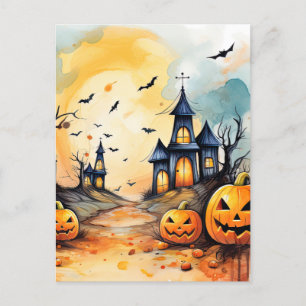 Spooker Jack O’Lanterns Bats Halloween Feiertagspostkarte