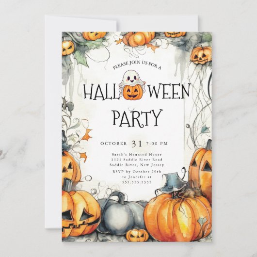 Spooker Jack O'Lantern Halloween Einladung (Vorderseite)