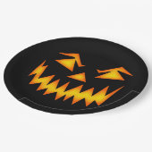 Spooker Jack'o'Lantern Face Black Halloween Pappteller (Schrägansicht)
