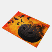 Spooker Kürbis und Fledermäuse-Abbildung Fußmatte (Schrägansicht)