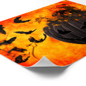 Spooker Kürbis und Fledermäuse-Abbildung Poster (Ecke)