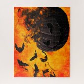 Spooker Kürbis und Fledermäuse-Abbildung Puzzle (Vertikal)