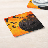 Spooker Kürbis und Fledermäuse-Abbildung Rechteckiger Pappuntersetzer (angewinkelt)