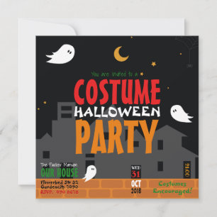 Spooker Nachthalloween Kostüm Party Geisterstadt Einladung