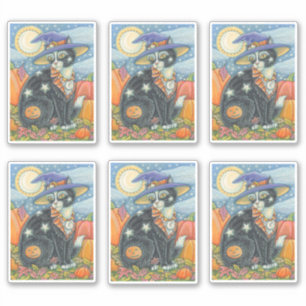 SPOOKER NIEDLICHER SCHWARZ KATZKRAFT HALLOWEEN MAG AUFKLEBER