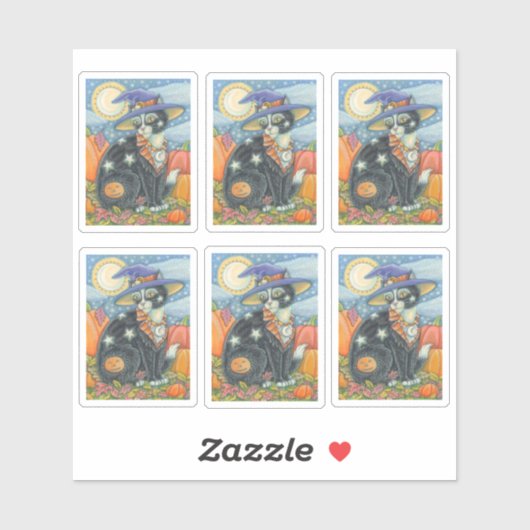 SPOOKER NIEDLICHER SCHWARZ KATZKRAFT HALLOWEEN MAG AUFKLEBER (Blatt)