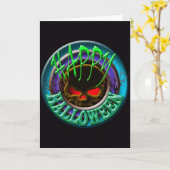 Spooker Schädelhals Karte (Gelbe Blume)