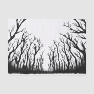 Spooker Wald beängstigende Bäume dunkle Schatten d Seidenpapier