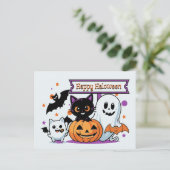 Spookes, aber Niedliches Halloween Postkarte (Stehend Vorderseite)