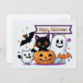 Spookes, aber Niedliches Halloween Postkarte (Vorne/Hinten)