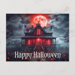 Spookes altes Spuk Haus | Frohe Halloween Postkarte