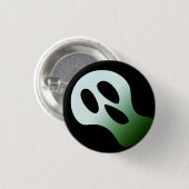 Spookes beängstigend grünes Alien Geistergesicht H Button (Vorne & Hinten)