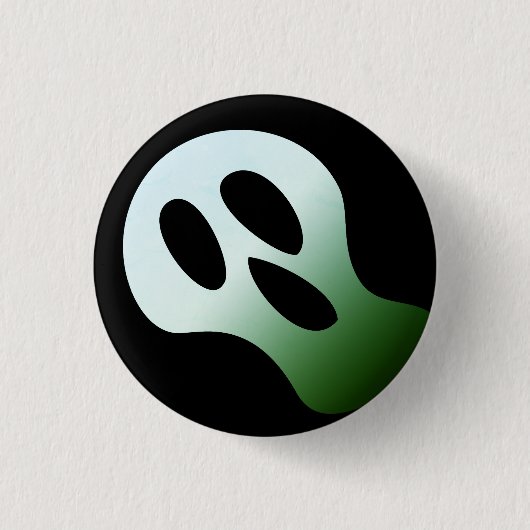Spookes beängstigend grünes Alien Geistergesicht H Button (Vorderseite)