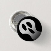 Spookes beängstigendes Ghost-Gesicht Halloween Button (Vorne & Hinten)