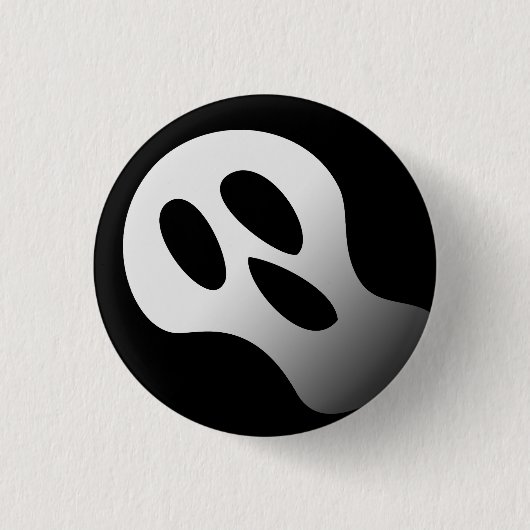 Spookes beängstigendes Ghost-Gesicht Halloween Button (Vorderseite)