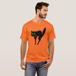 Spookes Beängstigendes, graues Schwarzes Katzenfe T-Shirt