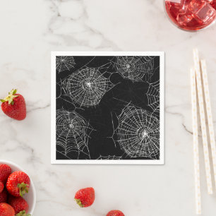 Spookes Black & White Spiderweb Print Paper Napkin Serviette