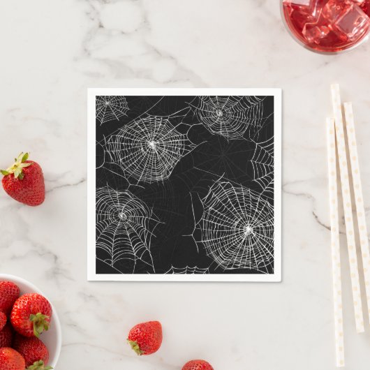 Spookes Black & White Spiderweb Print Paper Napkin Serviette (Beispiel)
