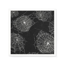 Spookes Black & White Spiderweb Print Paper Napkin