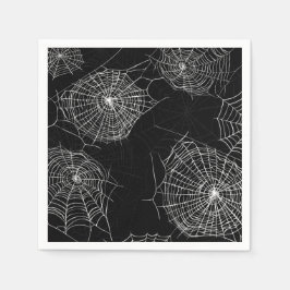 Spookes Black & White Spiderweb Print Paper Napkin Serviette