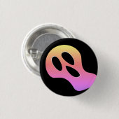 Spookes Farbverlauf beängstigendes Geistergesicht Button (Vorne & Hinten)
