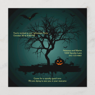 Spookes Green Grunge Halloween-Party Einladung