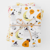 Spookes Halloween beängstigendes Geistermuster Geschenkpapier Set (Beispiel)