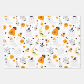 Spookes Halloween beängstigendes Geistermuster Geschenkpapier Set (Vorderseite)