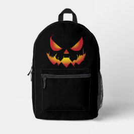 Spookes Halloween-Dämonengesicht brennt Bedruckter Rucksack