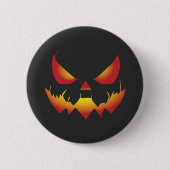 Spookes Halloween-Dämonengesicht brennt Button (Vorderseite)