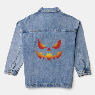 Spookes Halloween-Dämonengesicht brennt Jeansjacke
