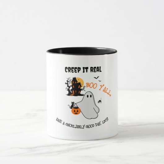 Spookes Halloween Ghost Design Muster Tasse (Zentrum)