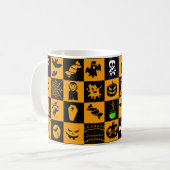 Spookes Halloween Icons-Muster Kaffeetasse (Vorderseite Links)
