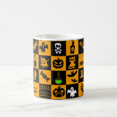 Spookes Halloween Icons-Muster Kaffeetasse (Mittel)