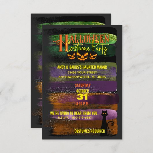 Spookes Halloween-Kostüm-Party Einladung (Vorne/Hinten)