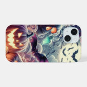Spookes Halloween mit Fledermäusen, Tränen, Kürpen iPhone 15 Hülle (Rückseite (Horizontal))