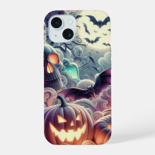 Spookes Halloween mit Fledermäusen, Tränen, Kürpen iPhone 15 Hülle