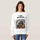 Spookes Halloween mit Gespenstern und Kürbis Sweatshirt (Vorne ganz)