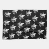 Spookes Halloween mit schwarz-weißen Geistern Geschirrtuch (Horizontal)